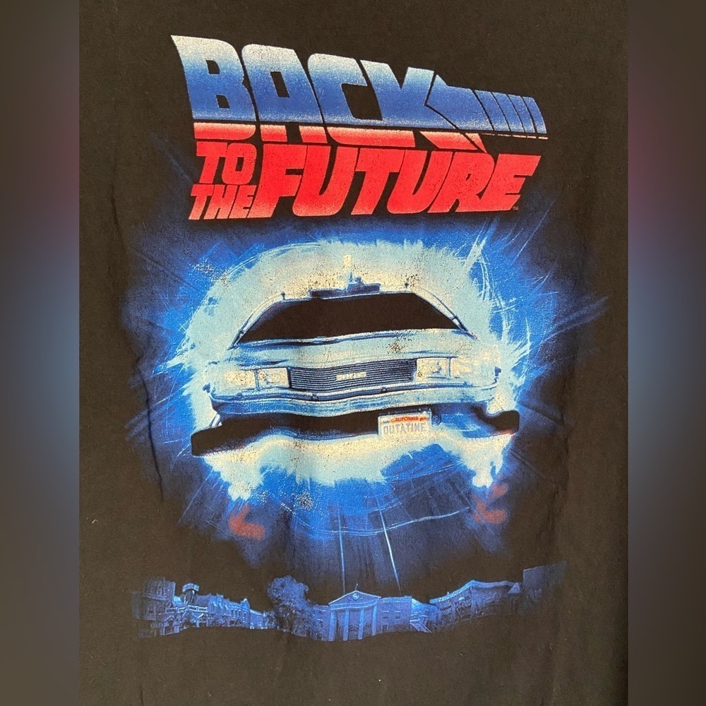 Back to the Future DeLorean Black T-Shirt Size Medium Officially Licensed - Picture 2 of 7